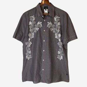 Just Cavalli Italian Embroidered Beaded Short Sleeve Shirt